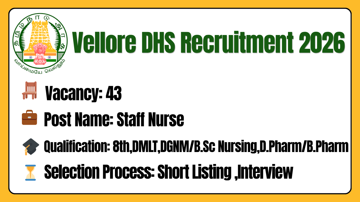 alt=Vellore DHS Recruitment 2026 Notification