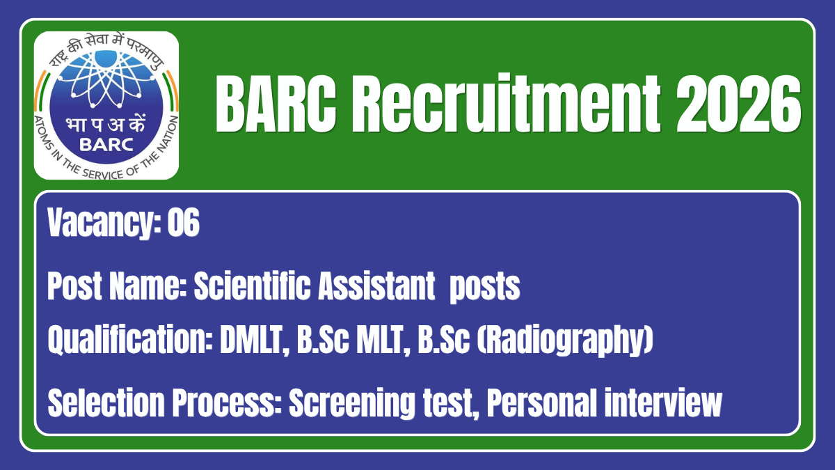 BARC Recruitment 2026