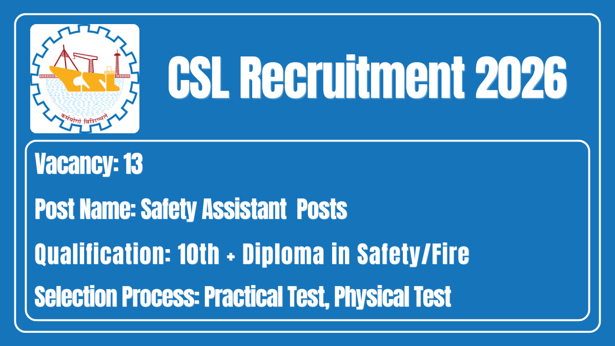 CSL Recruitment 2026