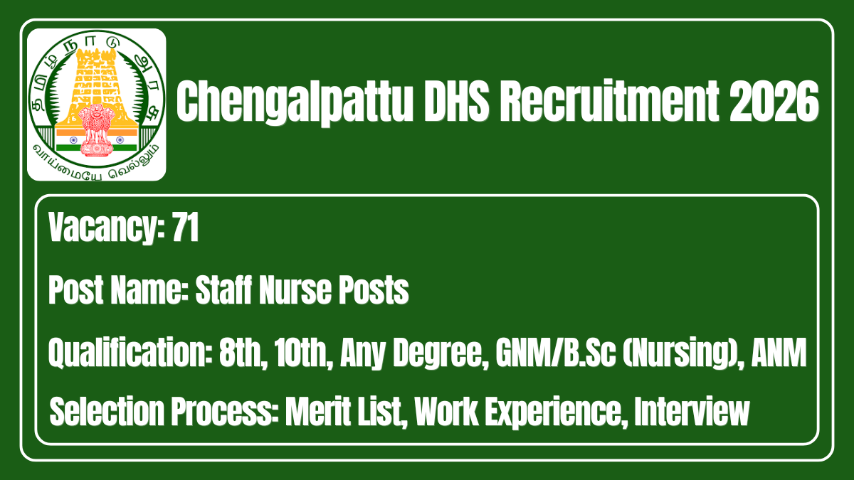 Chengalpattu DHS Recruitment 2026