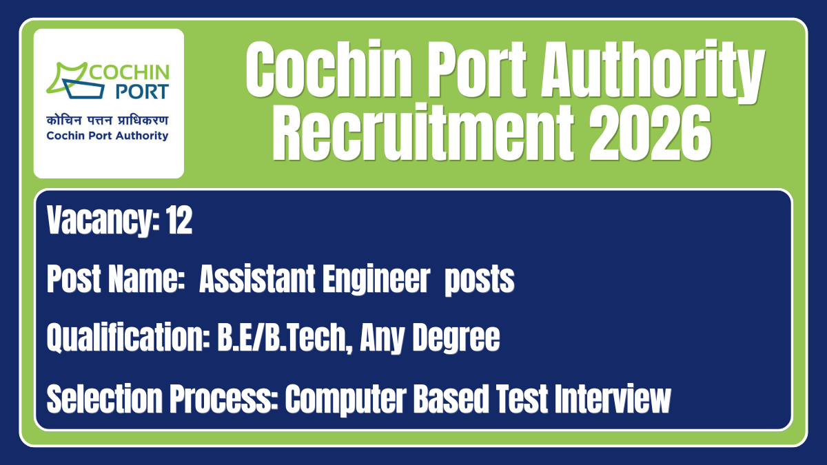 Cochin Port Authority Recruitment 2026