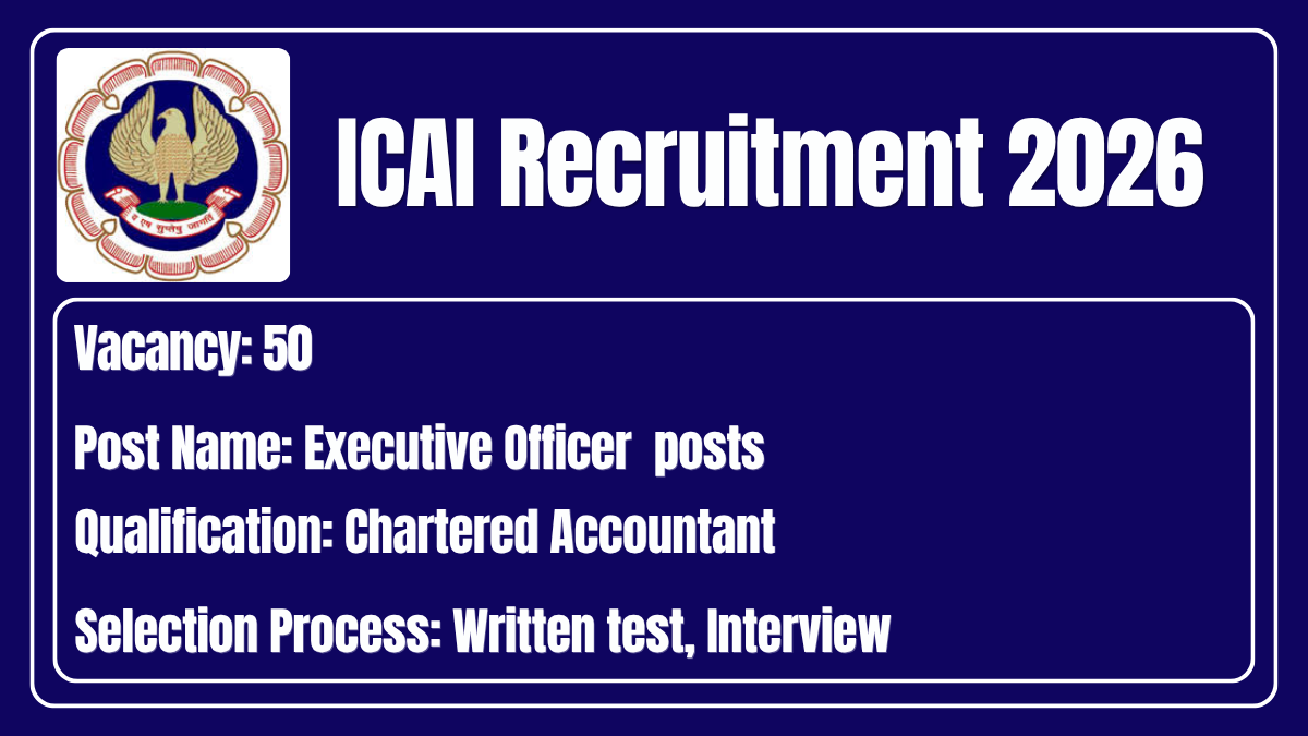 ICAI Recruitment 2026