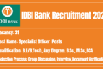 IDBI Bank Recruitment 2026