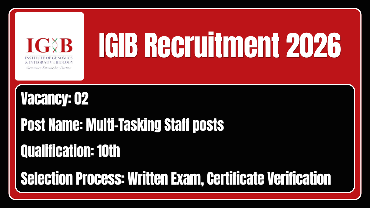 IGIB Recruitment 2026