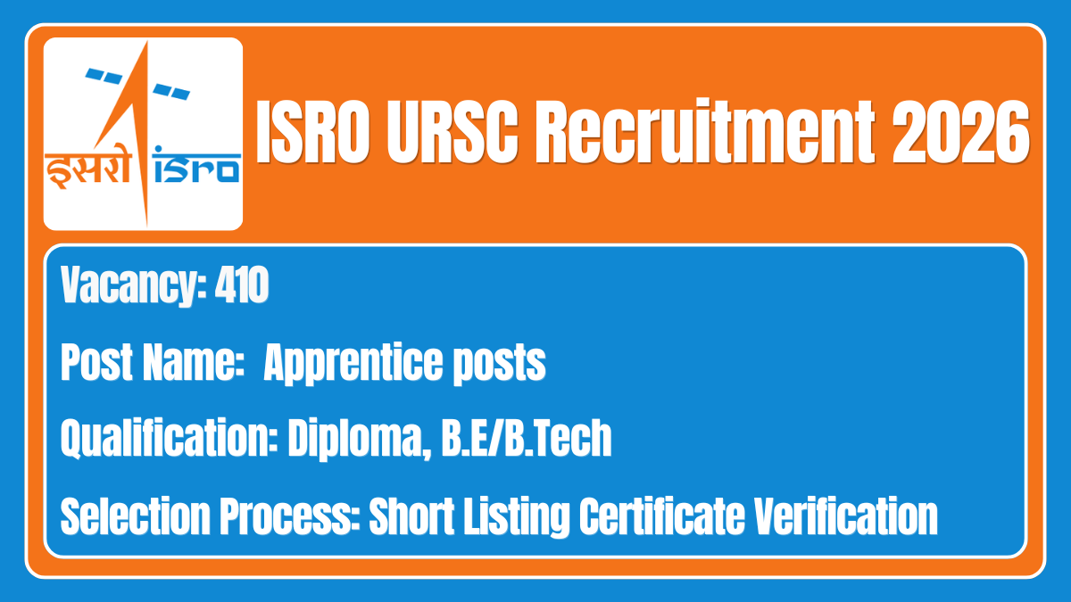 ISRO URSC Recruitment 2026