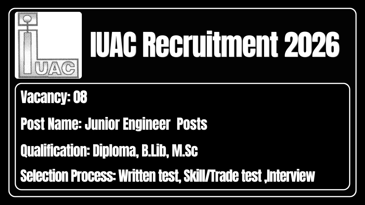 IUAC Recruitment 2026