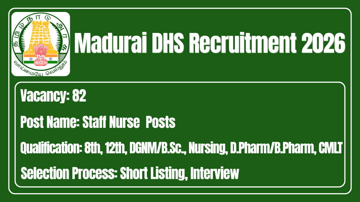 Madurai DHS Recruitment 2026