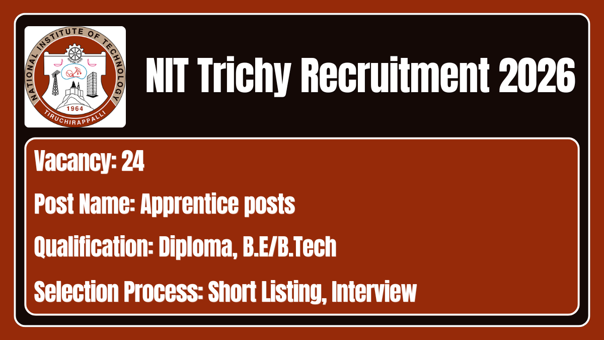 NIT Trichy Recruitment 2026
