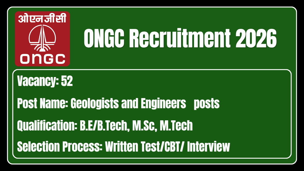 ONGC Recruitment 2026
