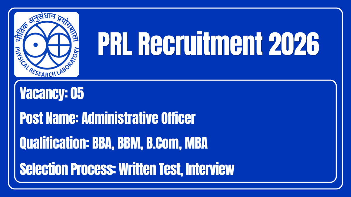 PRL Recruitment 2026