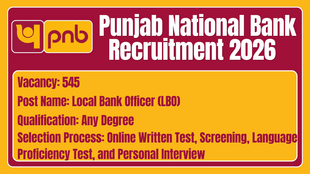 Punjab National Bank Recruitment 2026