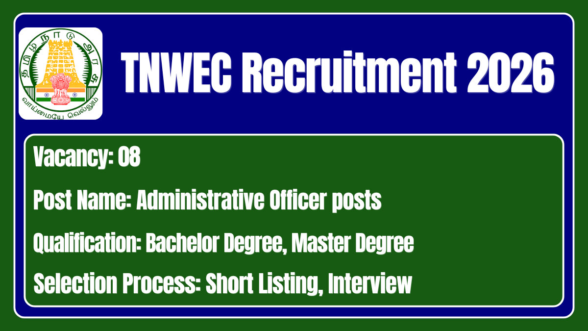 TNWEC Recruitment 2026