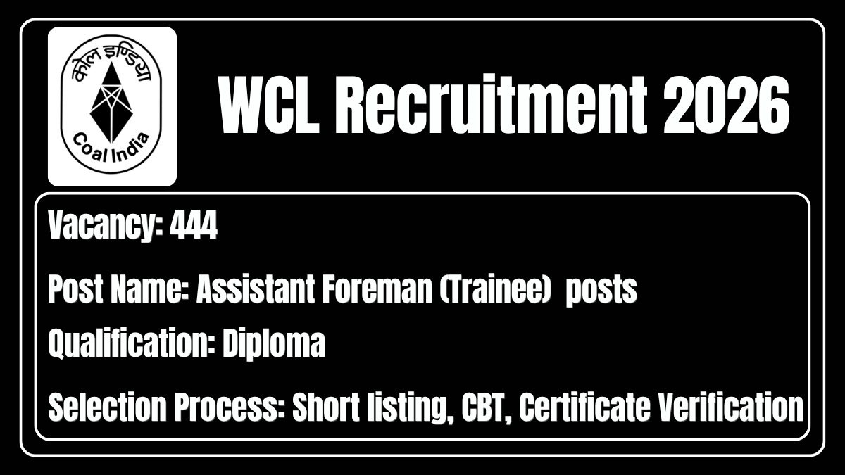 WCL Recruitment 2026