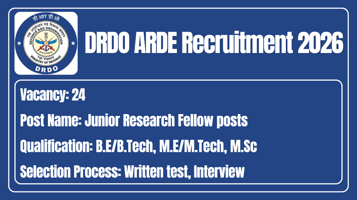 DRDO ARDE Recruitment 2026