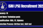ISRO LPSC Recruitment 2026