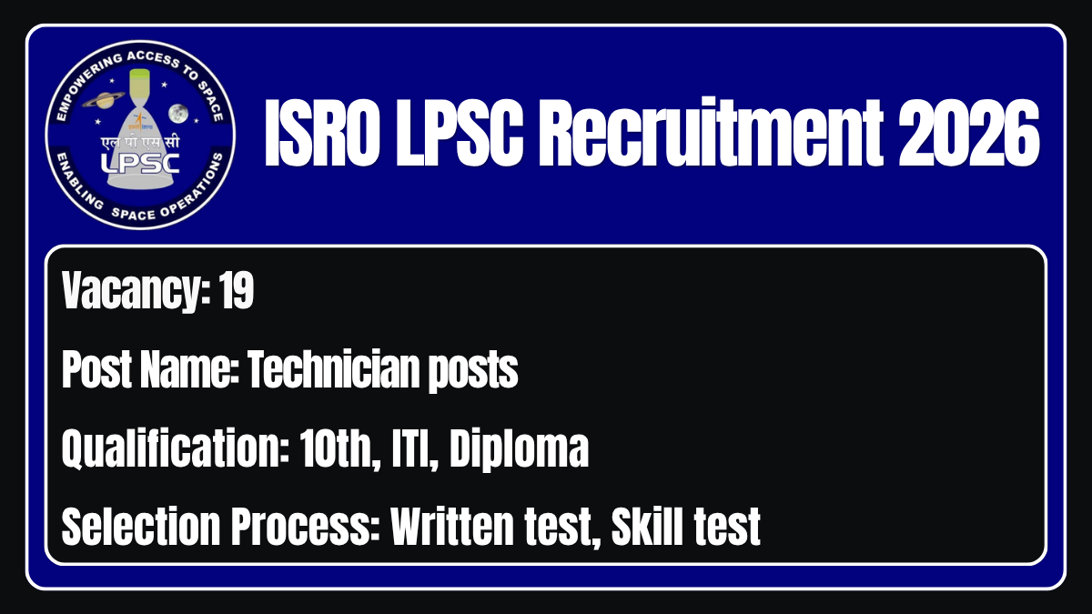 ISRO LPSC Recruitment 2026