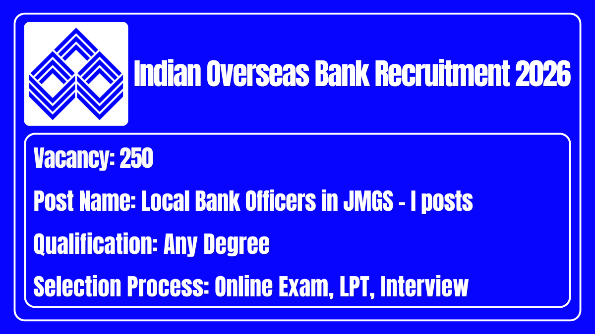 Indian Overseas Bank Recruitment 2026