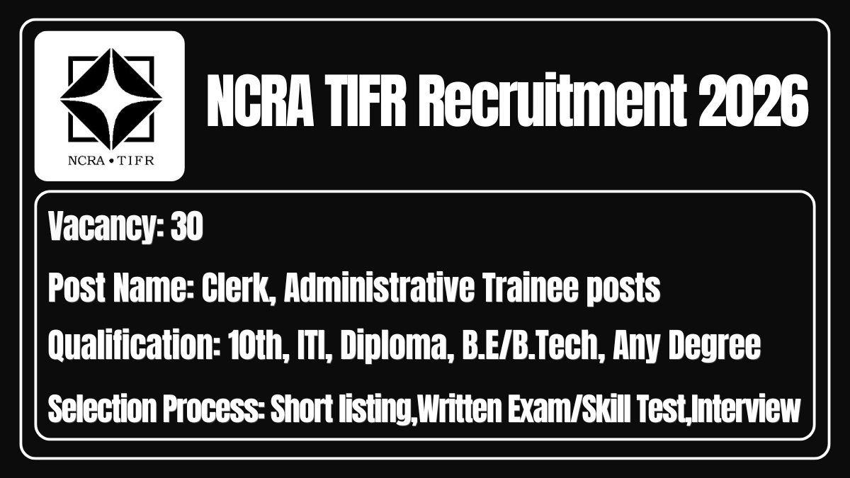 NCRA TIFR Recruitment 2026