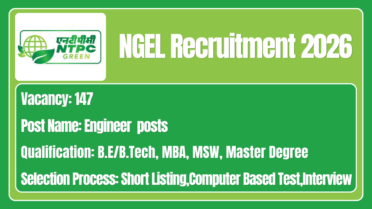 NGEL Recruitment 2026