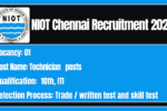 NIOT Chennai Recruitment 2026
