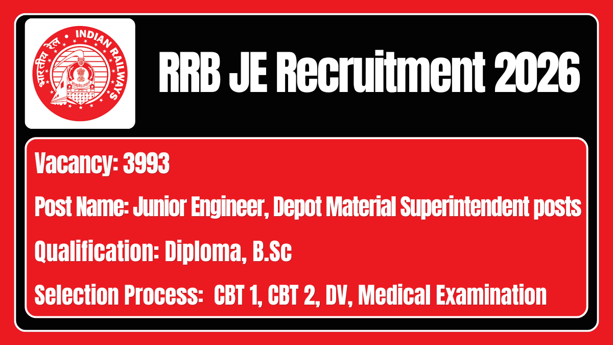 RRB JE Recruitment 2026