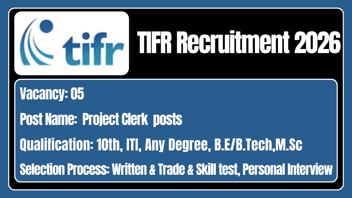 TIFR Recruitment 2026
