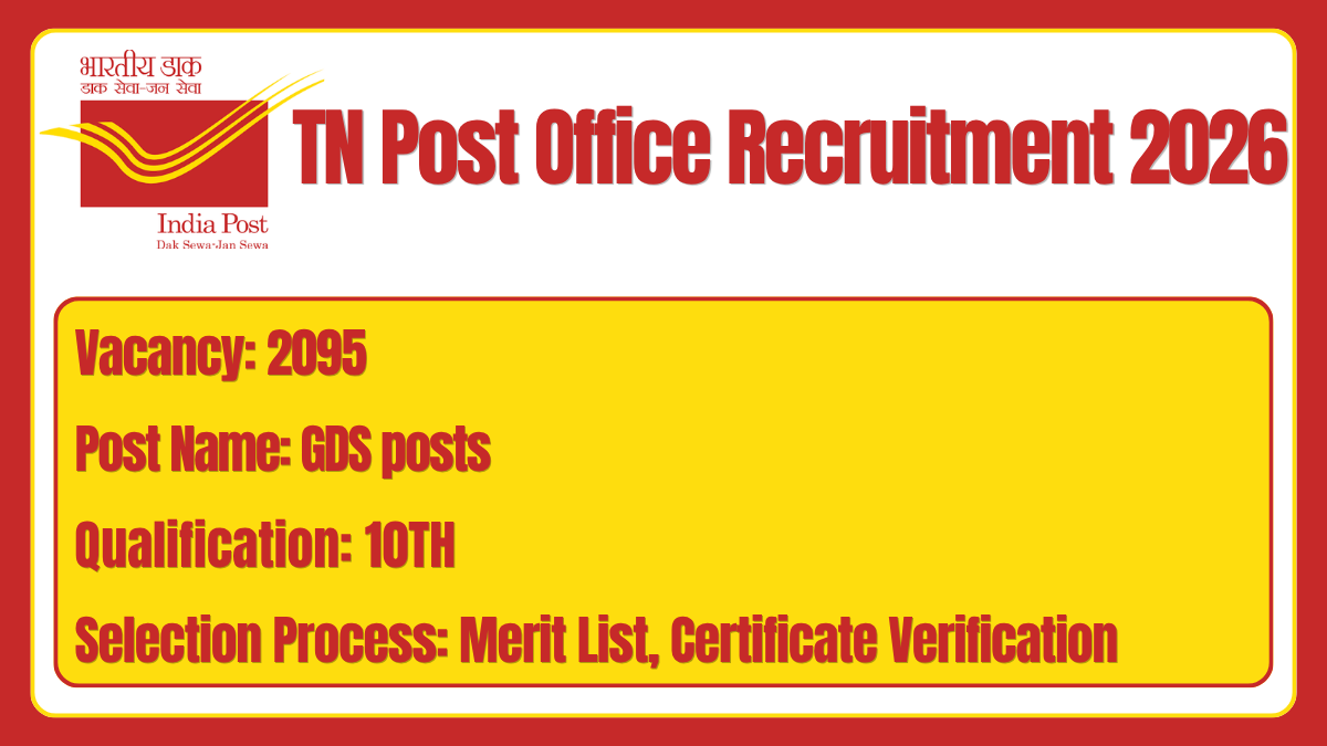 TN Post Office Recruitment 2026