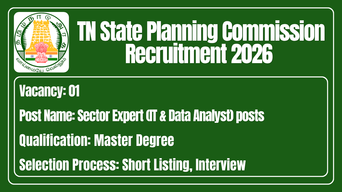 TN State Planning Commission Recruitment 2026