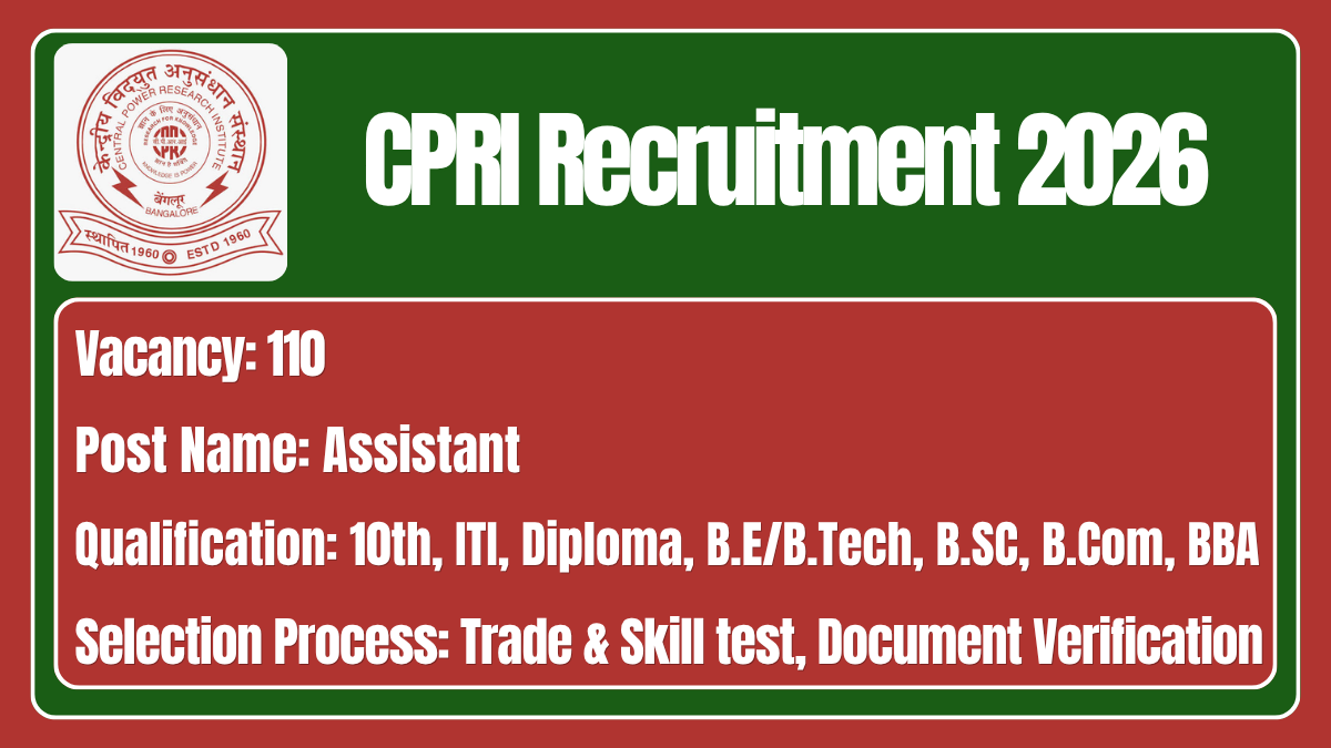 CPRI Recruitment 2026