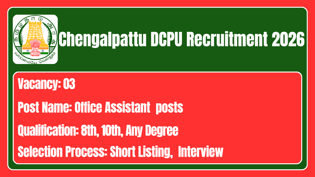 Chengalpattu DCPU Recruitment 2026