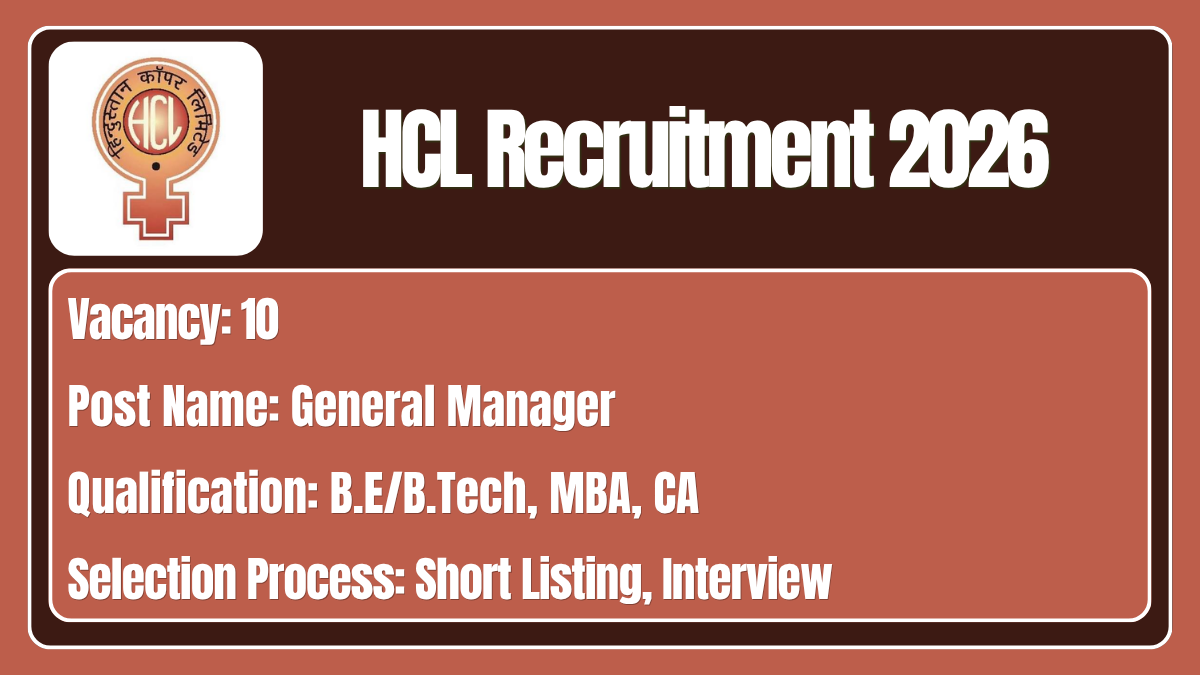 HCL Recruitment 2026