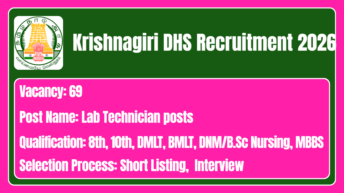 Krishnagiri DHS Recruitment 2026