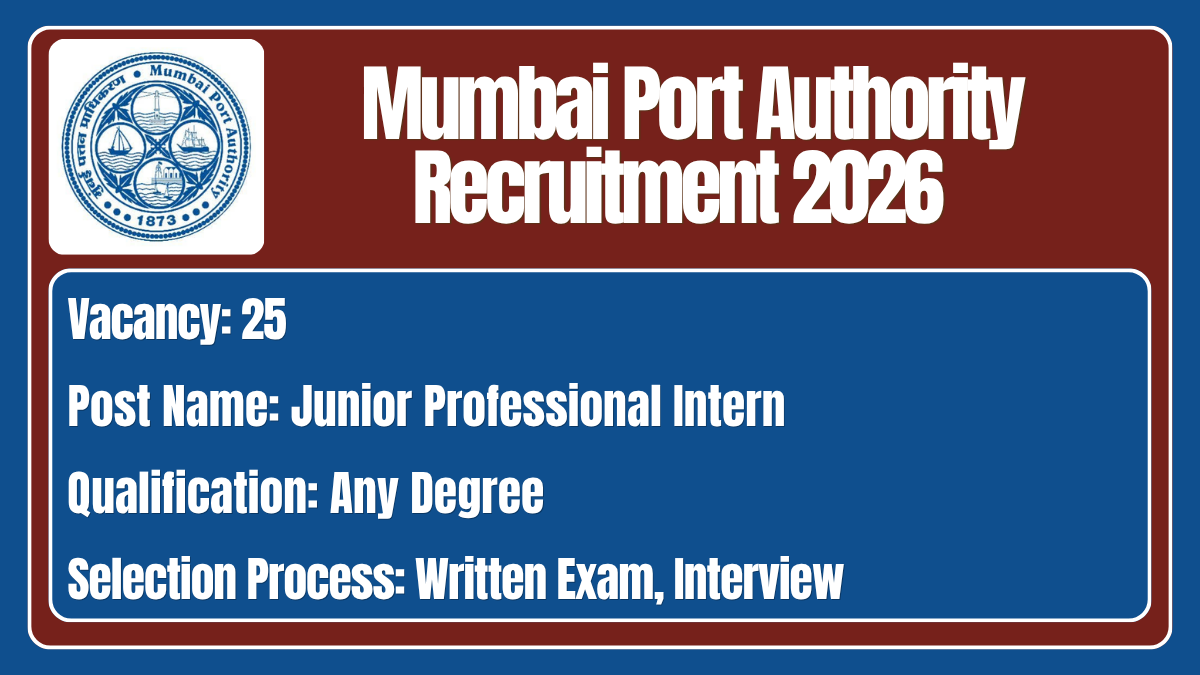 Mumbai Port Authority Recruitment 2026