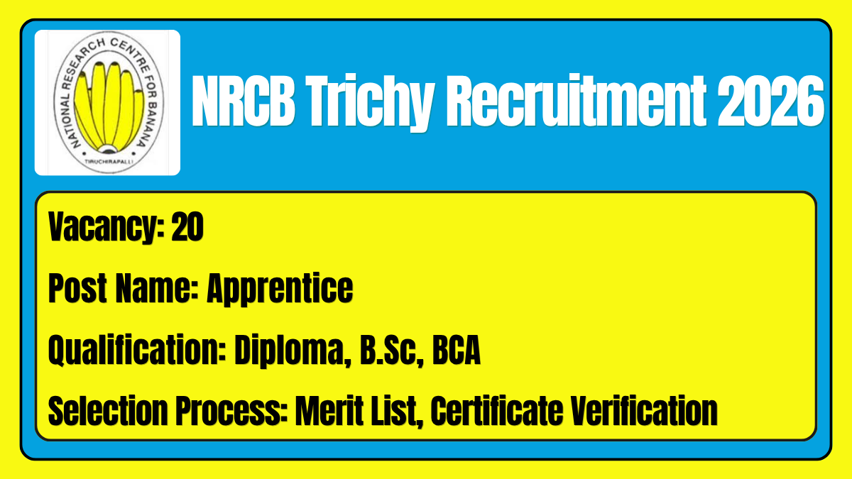 NRCB Trichy Recruitment 2026