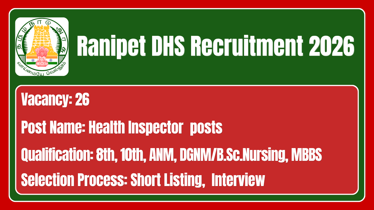 Ranipet DHS Recruitment 2026