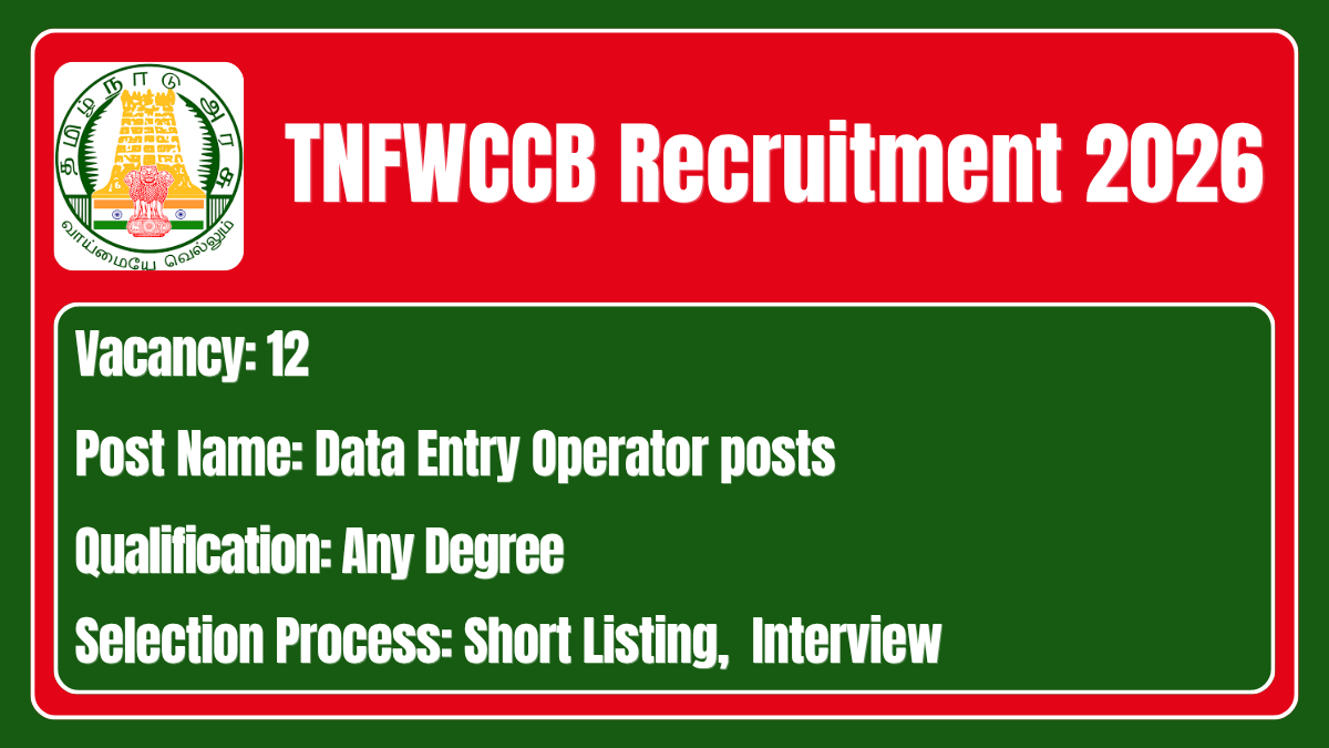 TNFWCCB Recruitment 2026