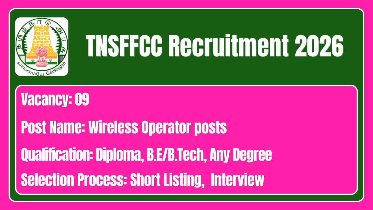 TNSFFCC Recruitment 2026