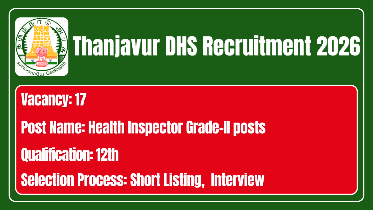 Thanjavur DHS Recruitment 2026