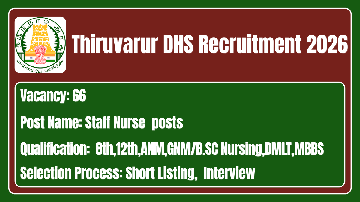 Thiruvarur DHS Recruitment 2026